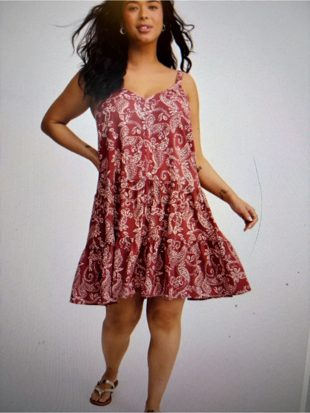torrid Mauve Paisley Tiered Mini Sundress